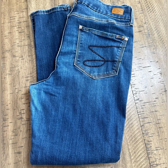 Seven7 Women's Straight Leg Jeans in Deep Blue - Picture 8 of 13